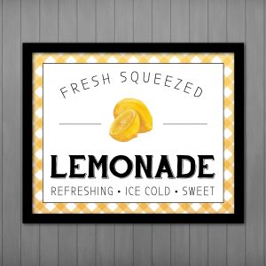Fresh Squeezed Lemonade Sign PRINTABLE, Summer Decor