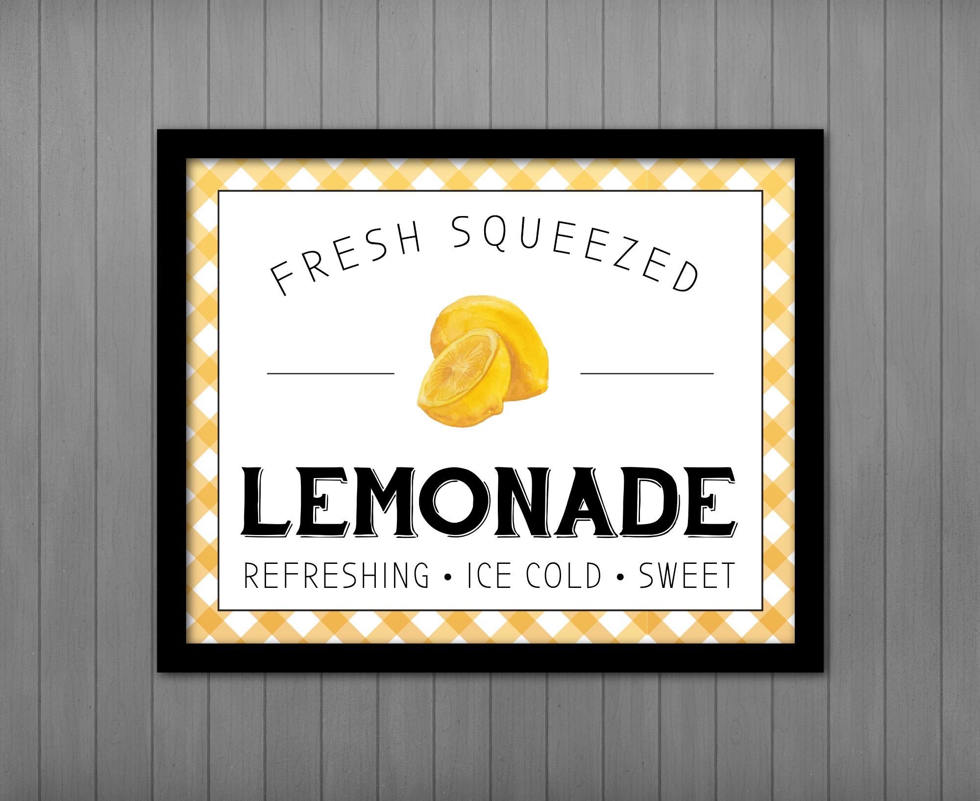 Fresh Squeezed Lemonade Sign PRINTABLE, Summer Decor Printables by