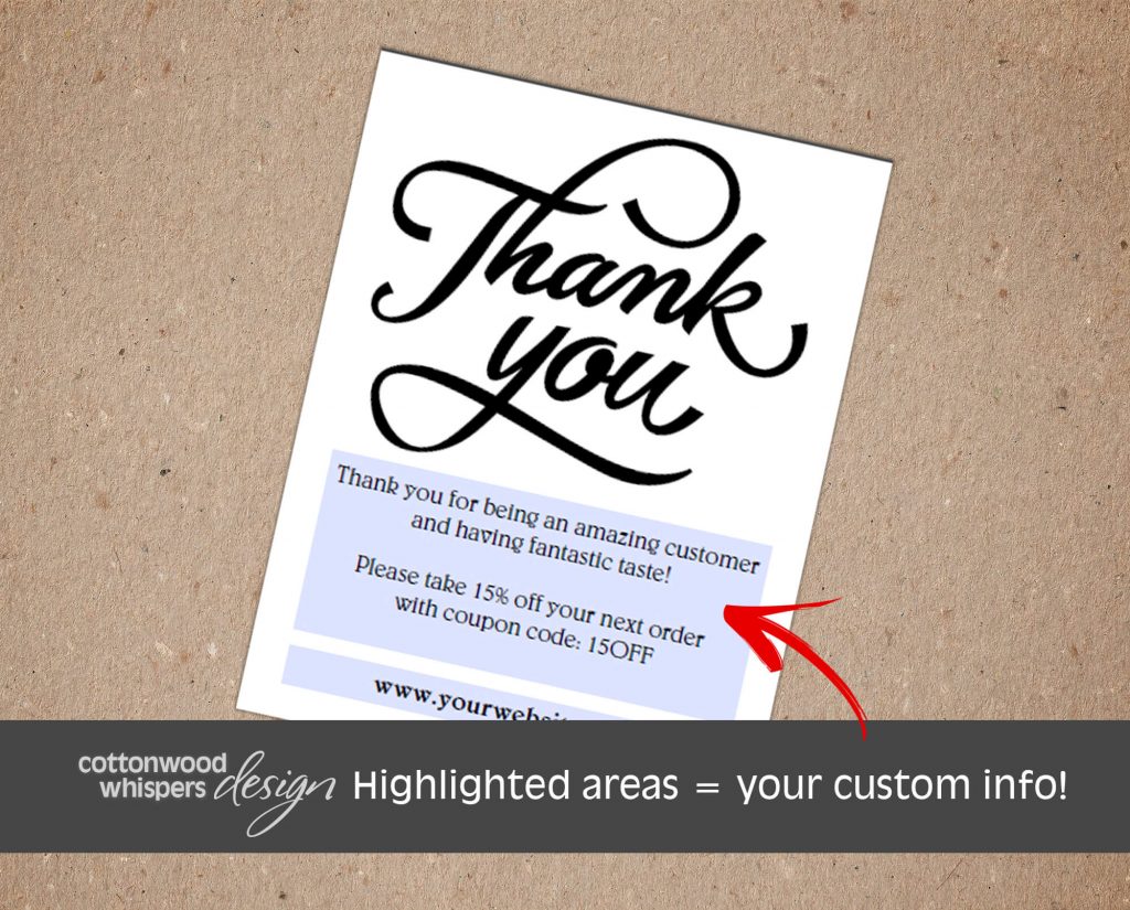 Printable Thank You Card - Editable PDF