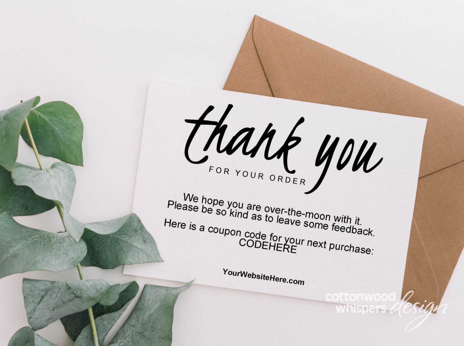Thank You For Your Order - Printable Customer Cards - Editable PDF ...