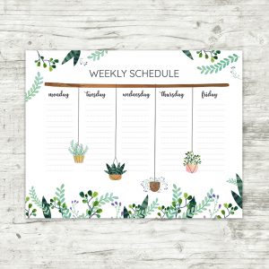 weekly planner houseplants