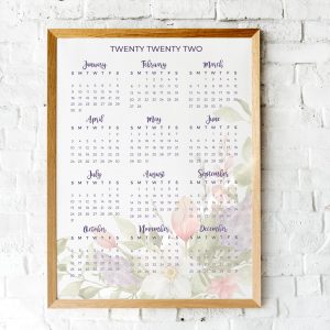 floral printable calendar 2022