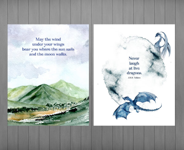 Tolkien Art Prints – Set of 10 Lord of the Rings & Hobbit Printable Posters (Gandalf, Middle-earth Wall Art) - Image 4